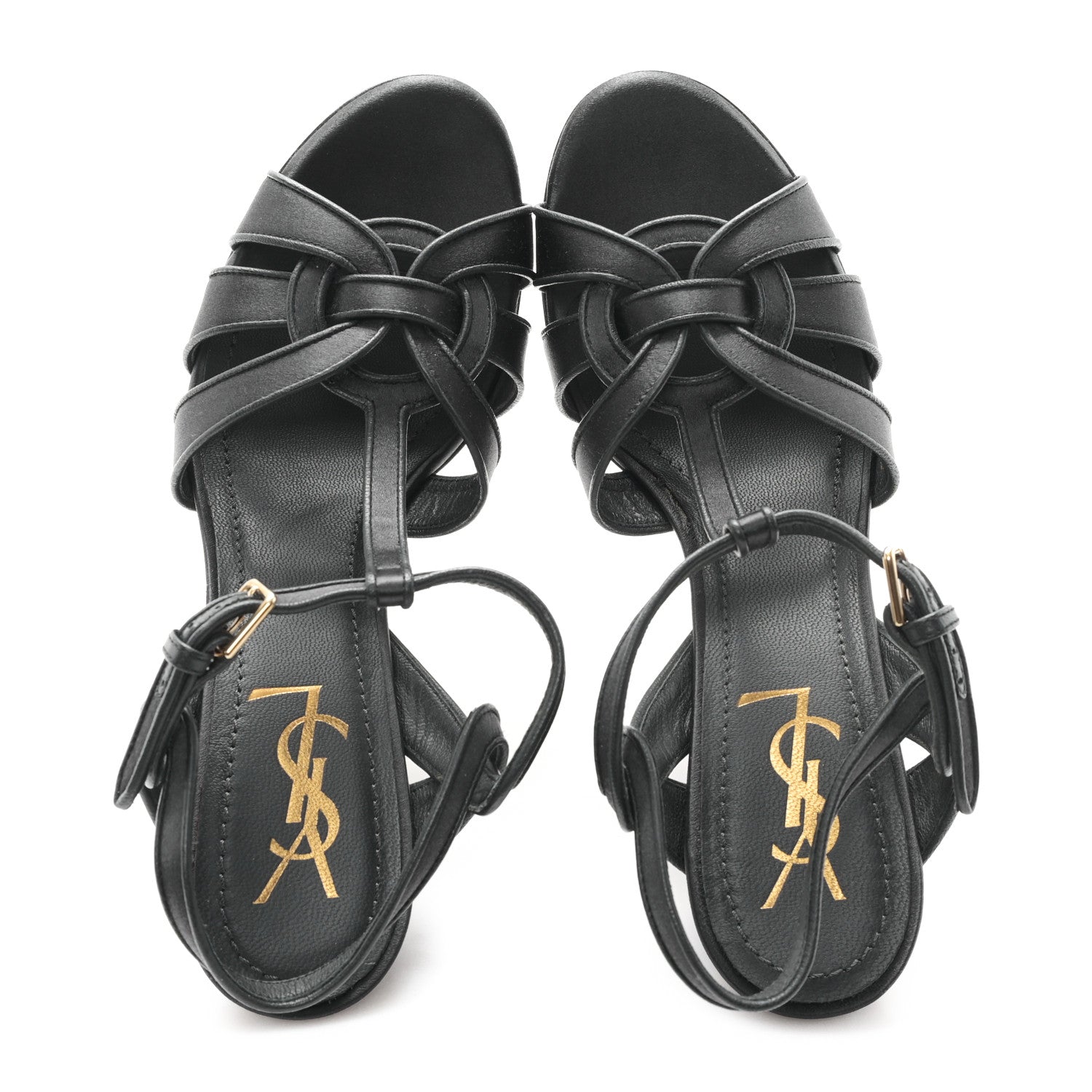 Saint Laurent Satin Tribute 105 Platform Sandals 38 Black 2 of 9