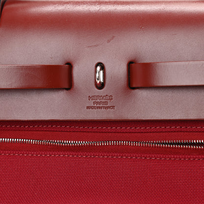 Hermes Military Toile Vache Hunter Herbag Zip 31 PM Rouge Grenat 7 of 15