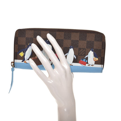 Louis Vuitton Damier Ebene 2017 Christmas Animation Clemence Wallet 2 of 8
