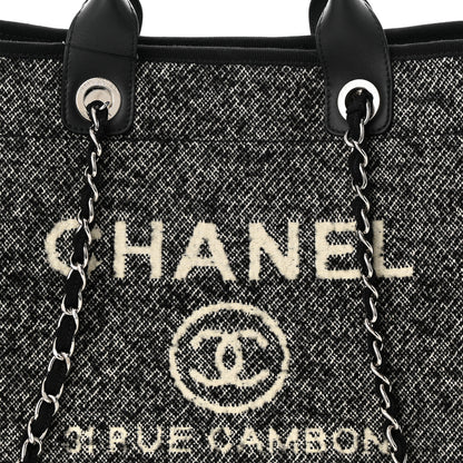 Chanel Mixed Fibers Calfskin Medium Deauville Tote Black 8 of 12