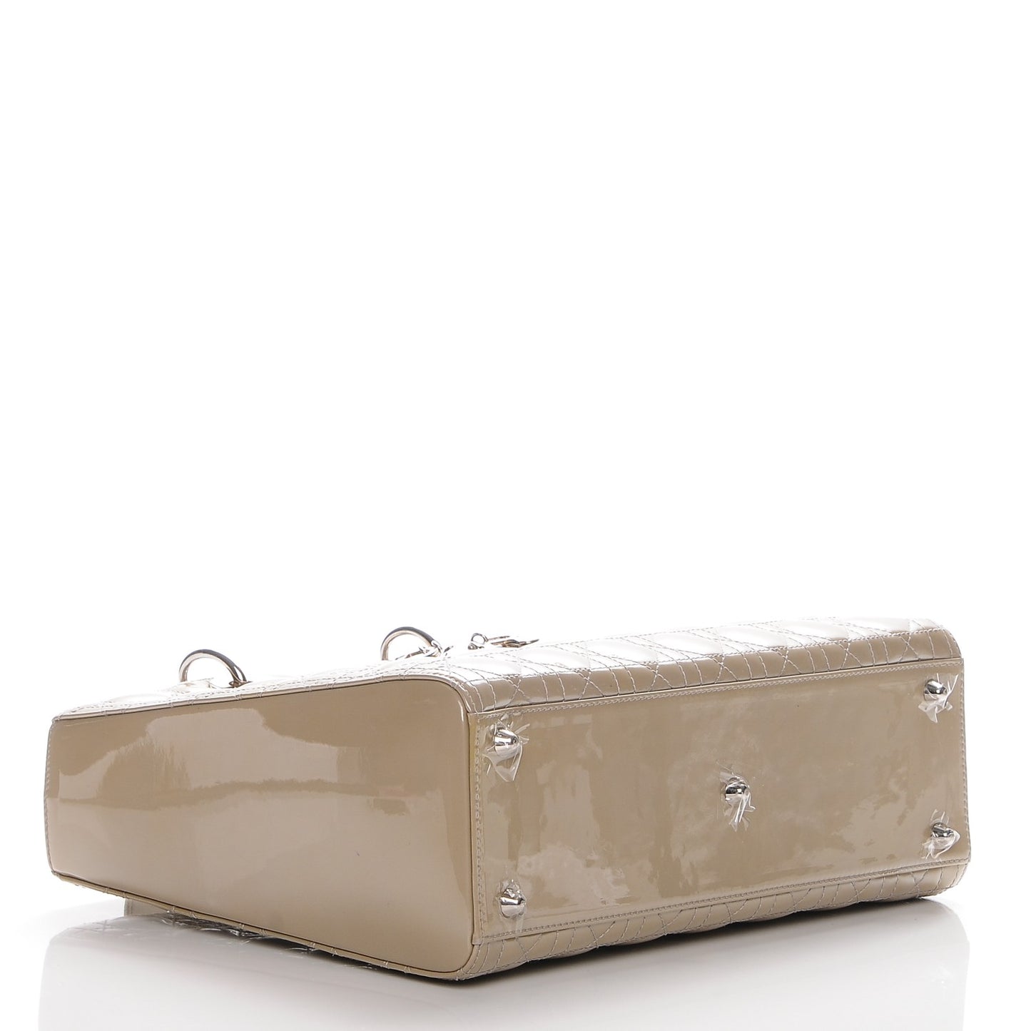 Patent Cannage Large Lady Dior Beige