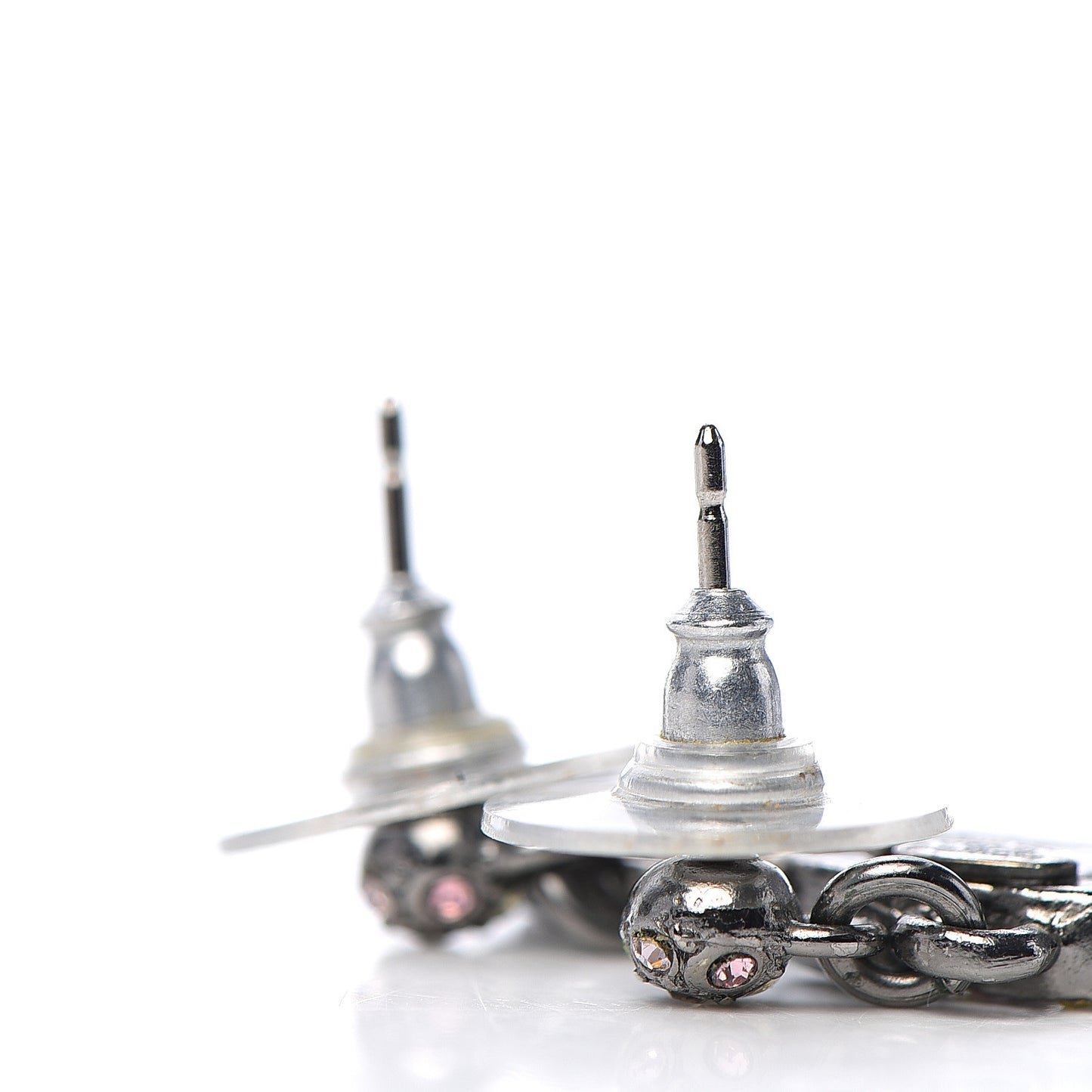 Ruthenium Crystal CC Drop Earrings Multicolor