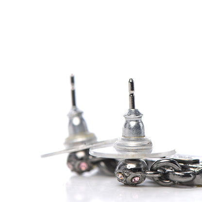 Chanel Ruthenium Crystal CC Drop Earrings Multicolor 4 of 4