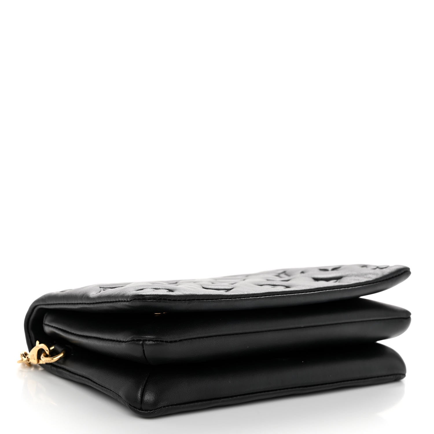 Louis Vuitton Lambskin Embossed Monogram Pochette Coussin Black 4 of 10