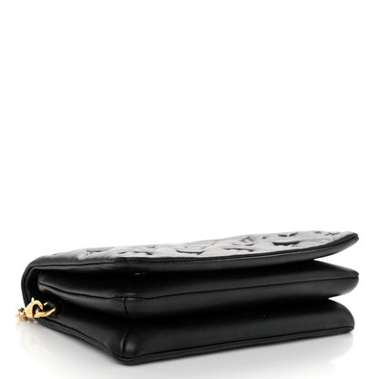 Louis Vuitton Lambskin Embossed Monogram Pochette Coussin Black 4 of 10