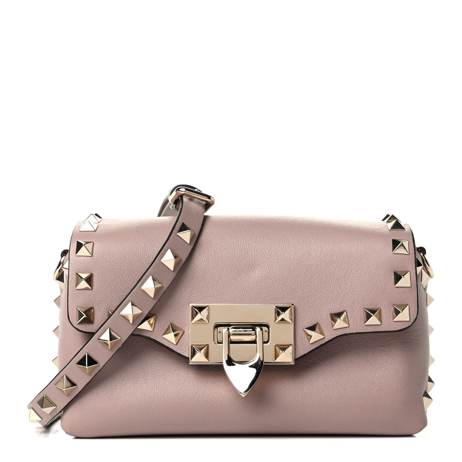 Valentino Garavani Calfskin Mini Rockstud Crossbody Bag Poudre 1 of 7