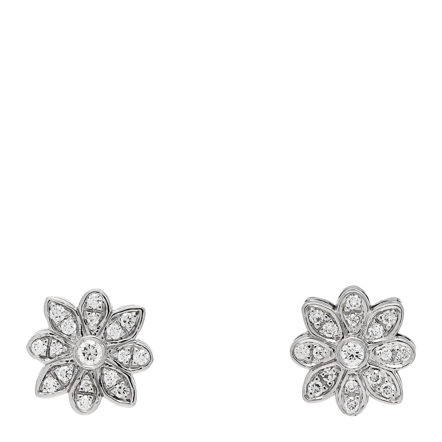 Platinum Diamond Daisy Flower Earrings