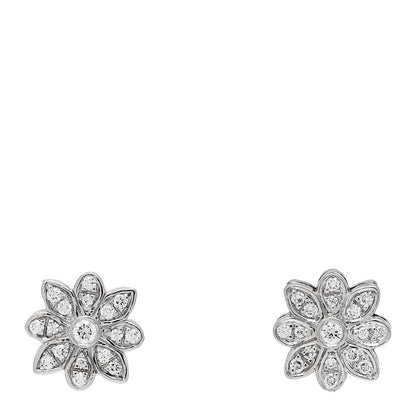 Tiffany Platinum Diamond Daisy Flower Earrings 1 of 5