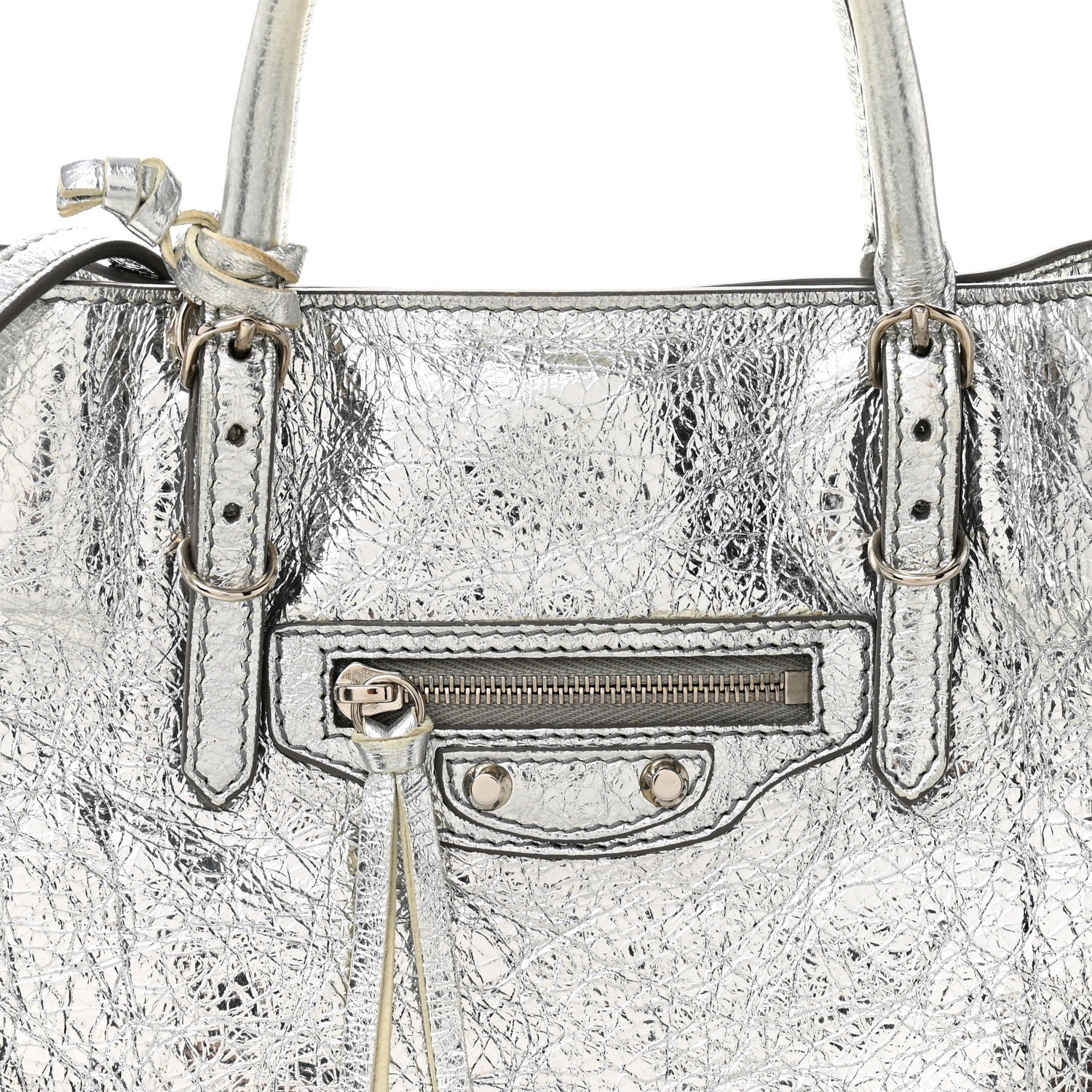 Balenciaga Metallic Calfskin Papier Mini A4 Tote Silver 9 of 12