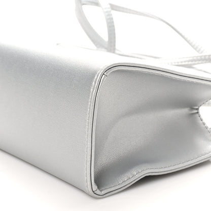 Telfar Metallic Vegan Leather Small Shopping Bag Silver 9 of 9