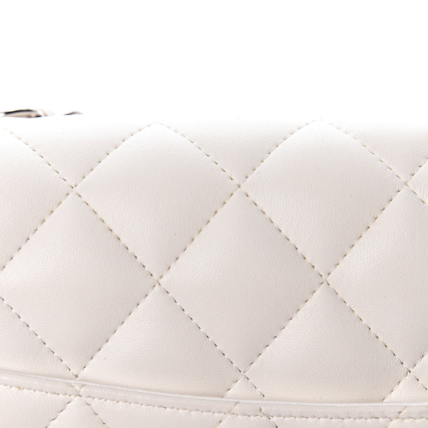 Chanel Lambskin Quilted Jumbo Double Flap White 9 of 14