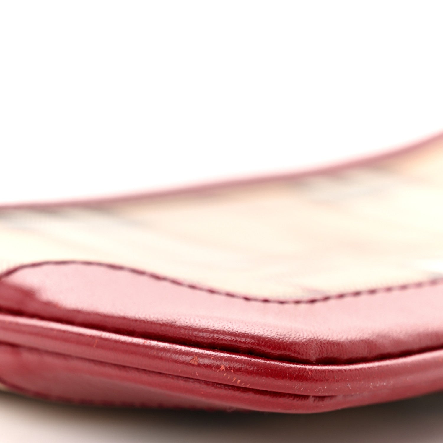 Burberry Haymarket Check Small Peyton Crossbody Clutch Bag Military Red 9 of 12