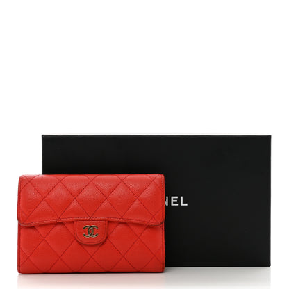 Chanel Caviar Quilted Medium Flap Wallet Red 14 of 14