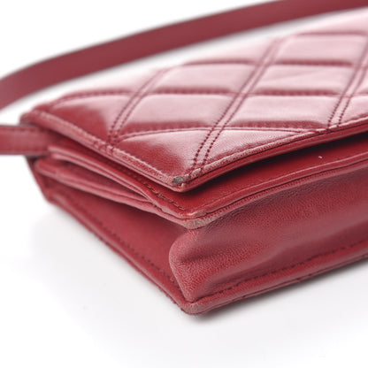 Marc Jacobs Lambskin Matelasse Double J Wallet On Chain Red 7 of 16