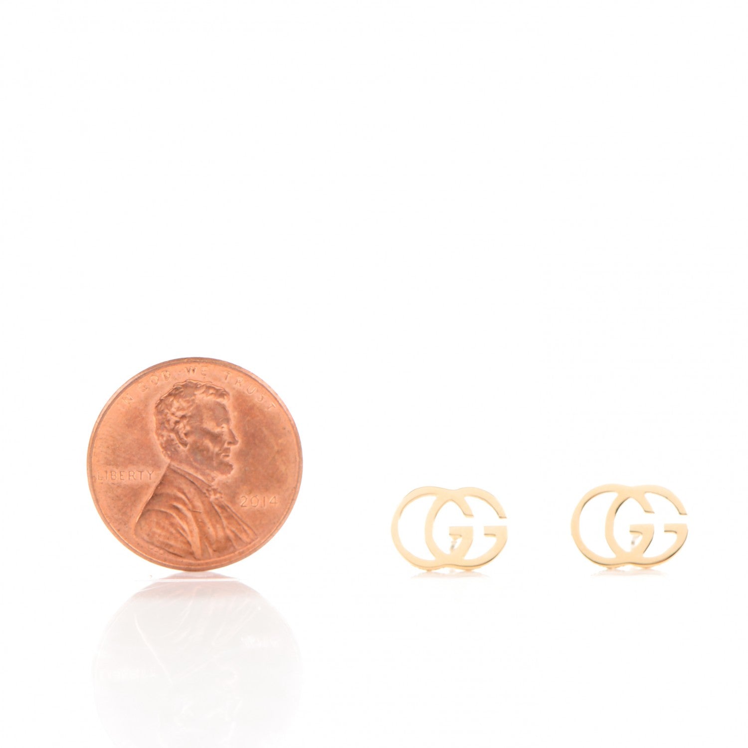 Gucci 18K Yellow Gold GG Tissue Stud Earrings 2 of 6