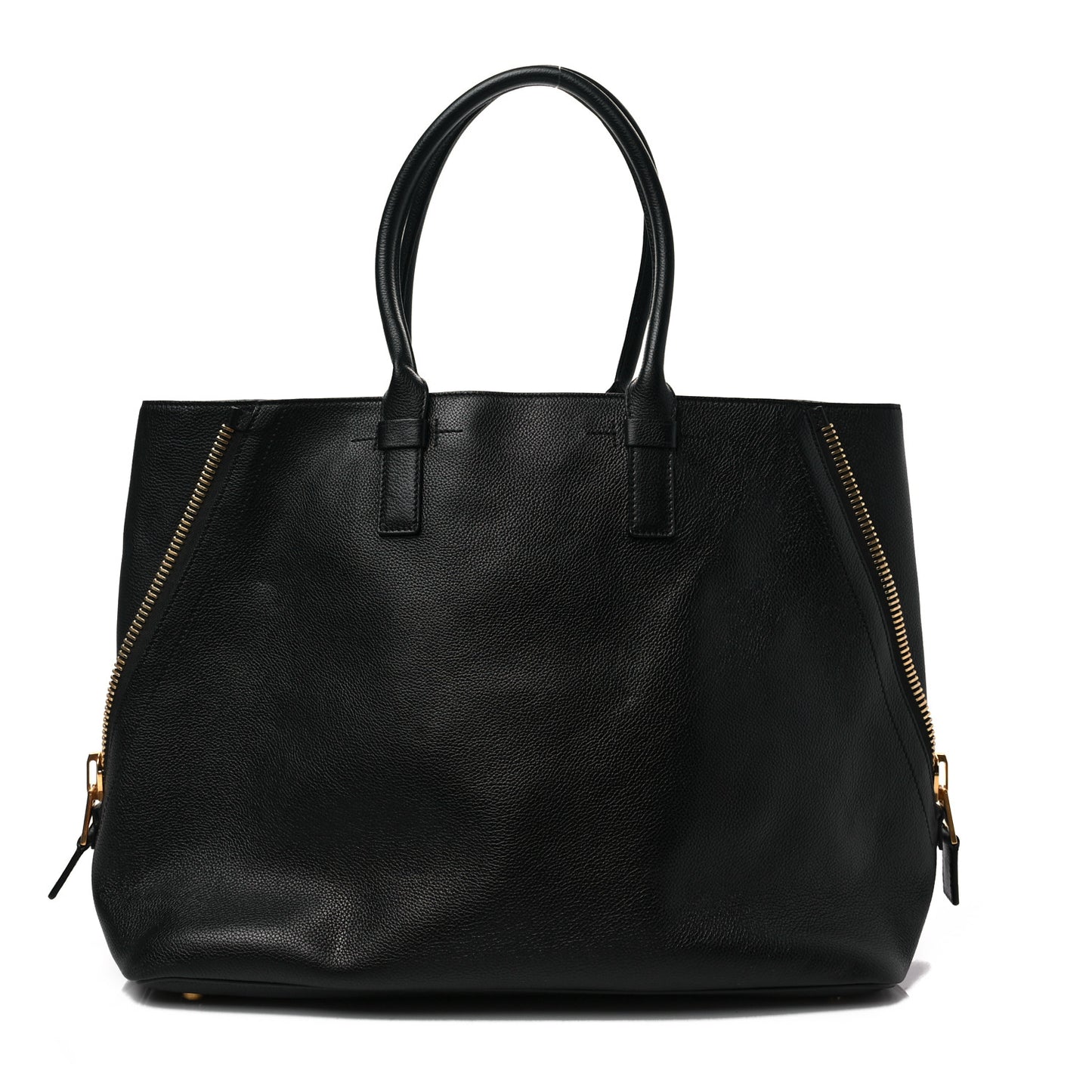 Pebbled Calfskin Large Jennifer Zip Tote Black