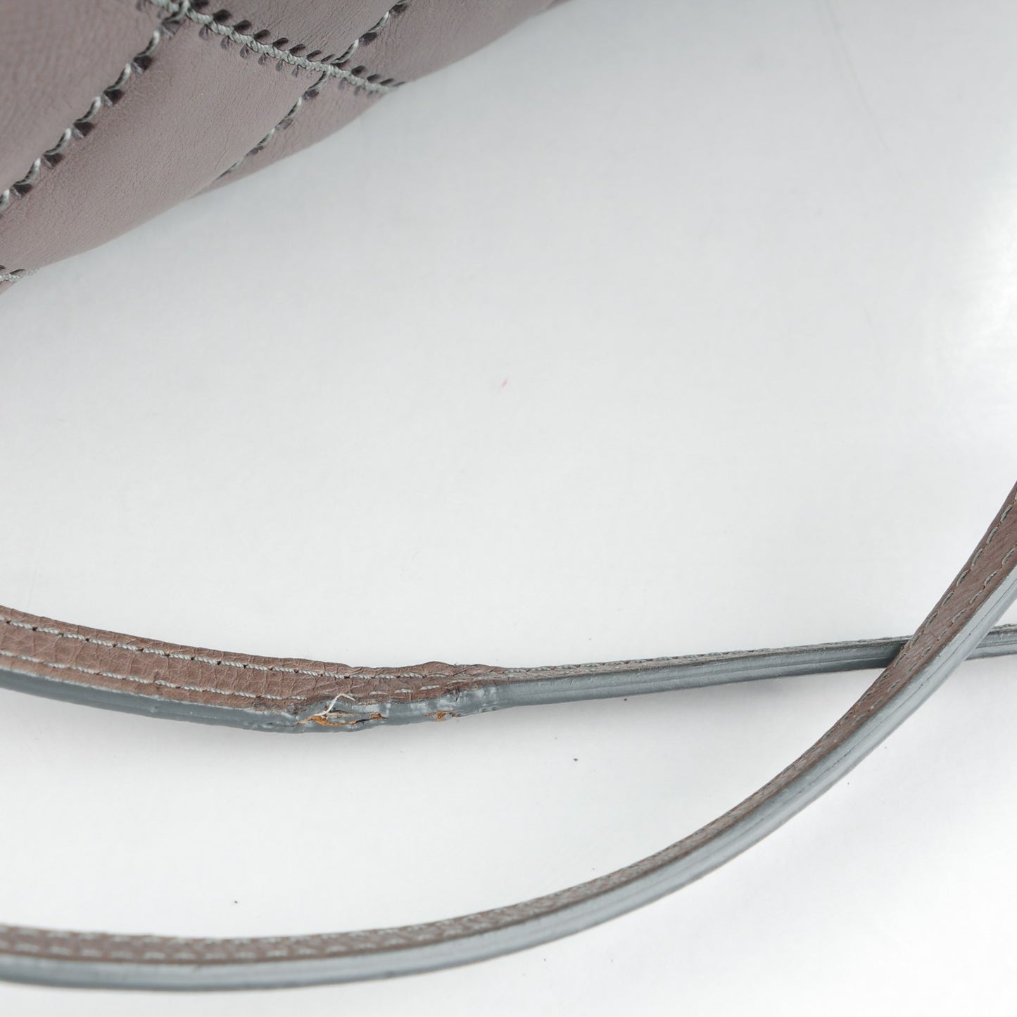 Calfskin Quilted Large Retro Chain Flap Grey