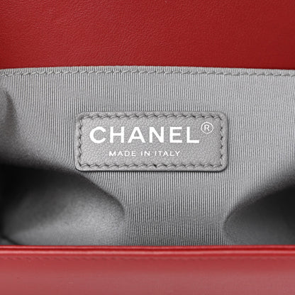 Chanel Calfskin Chevron Quilted Medium Boy Flap Dark Red 6 of 11