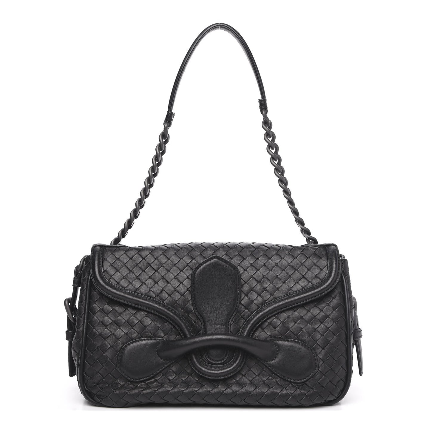 Nappa Intrecciato Rialto Shoulder Bag Black