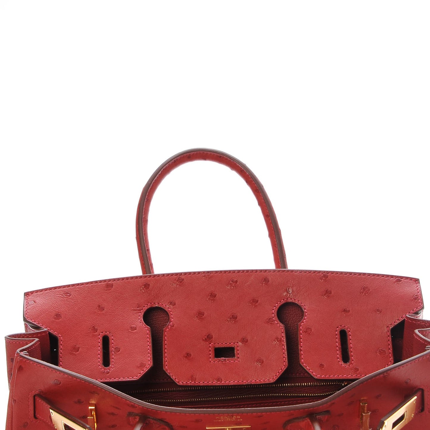 Ostrich Birkin 30 Rouge Vif