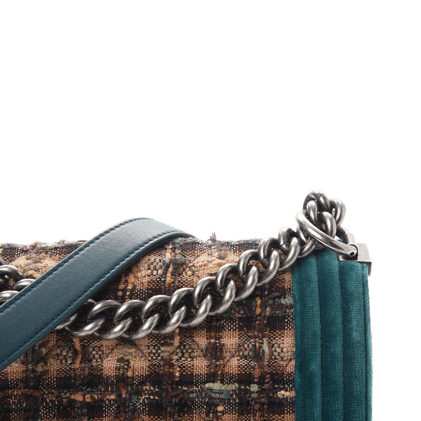 Velvet Plaid Tartan Small Boy Flap Teal