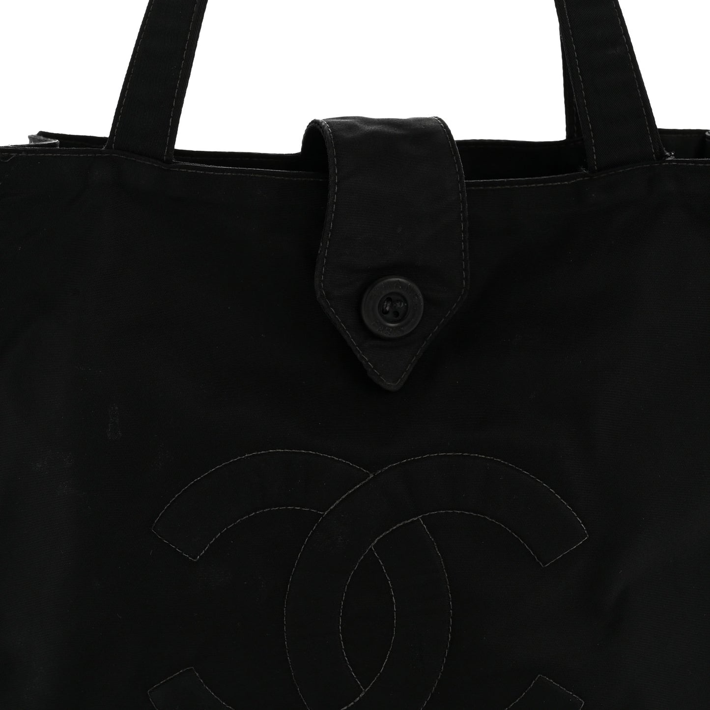 Nylon Button CC Tote Black
