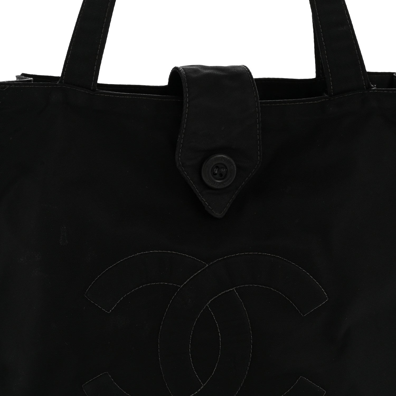 Chanel Nylon Button CC Tote Black 9 of 15