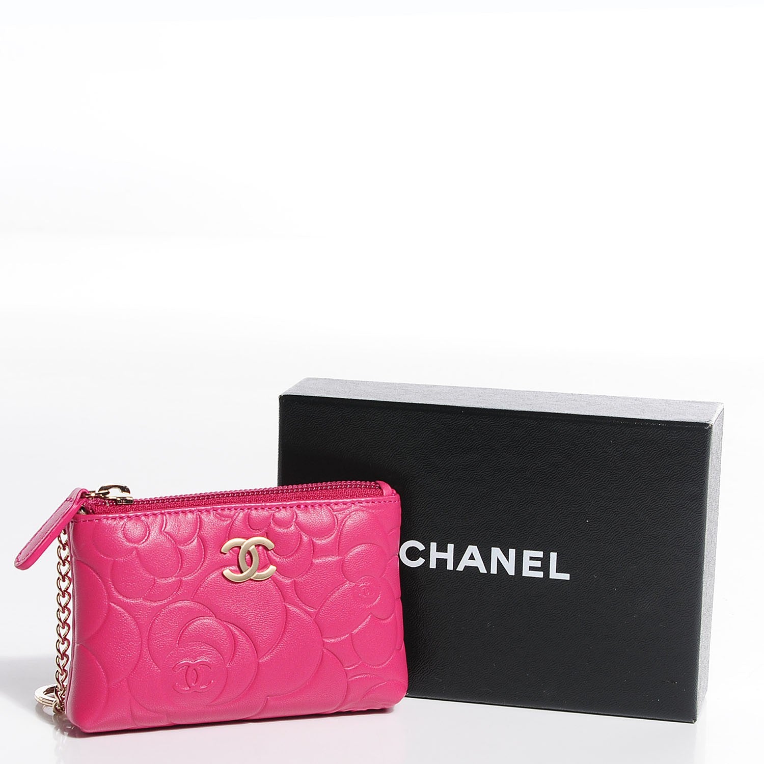 Chanel Lambskin Camellia Coin Purse Fuchsia 8 of 8