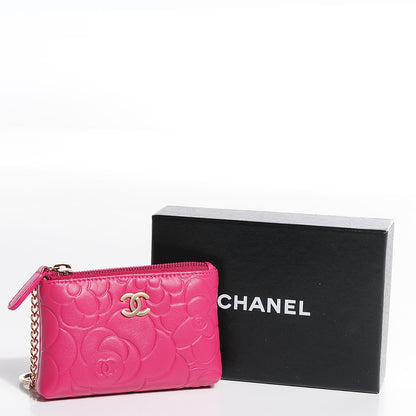 Chanel Lambskin Camellia Coin Purse Fuchsia 8 of 8