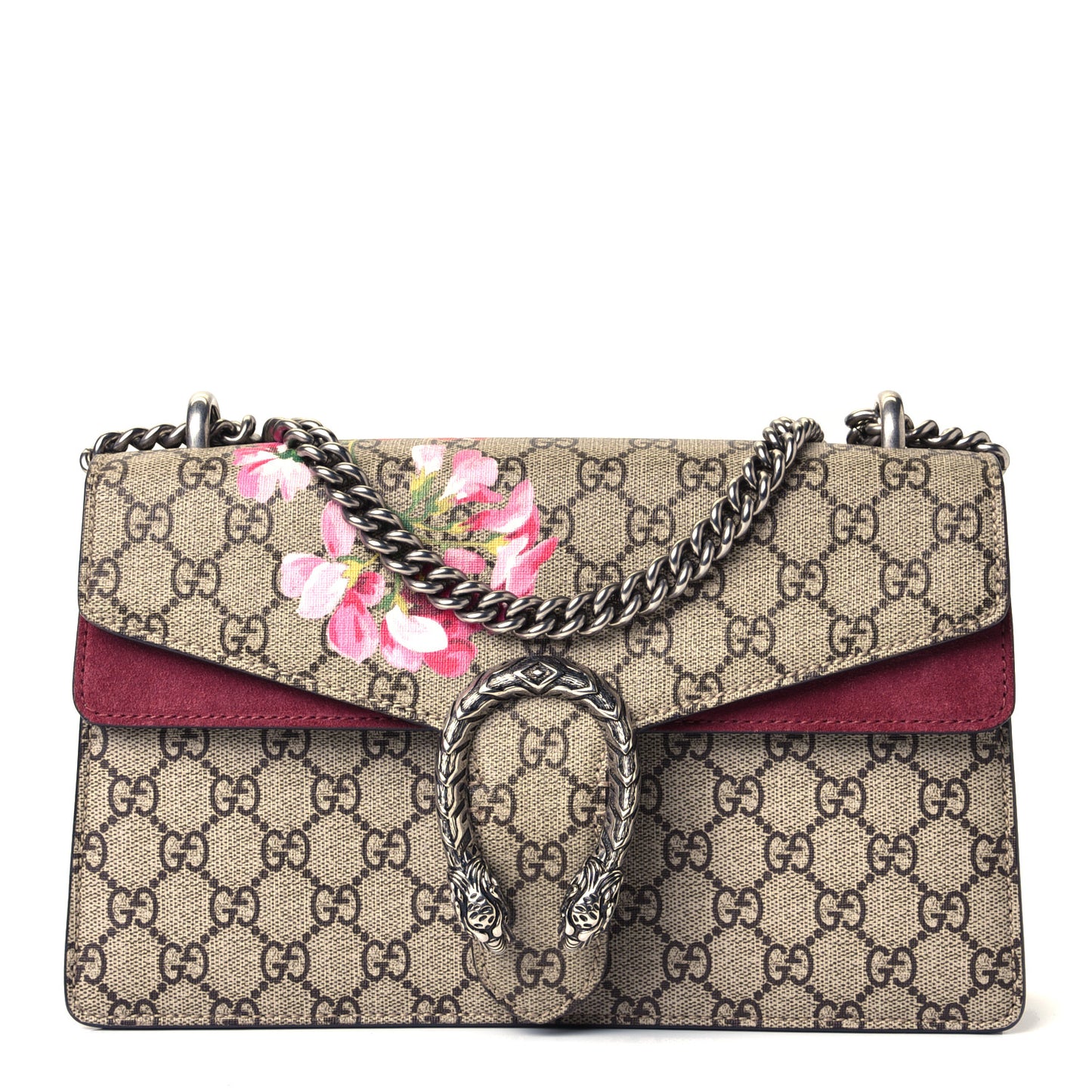 GG Supreme Monogram Blooms Small Dionysus Shoulder Bag Beige Multicolor Dry Rose
