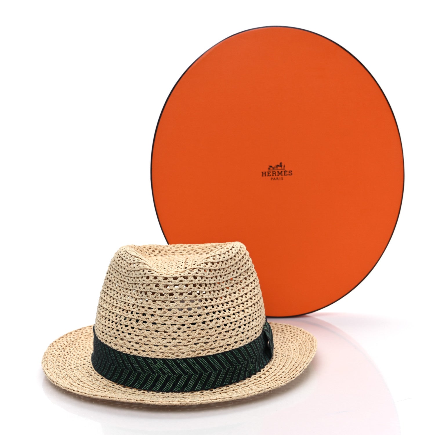 Hermes Braided Raffia Chevrons H Enzo Hat 59 Naturel 9 of 9