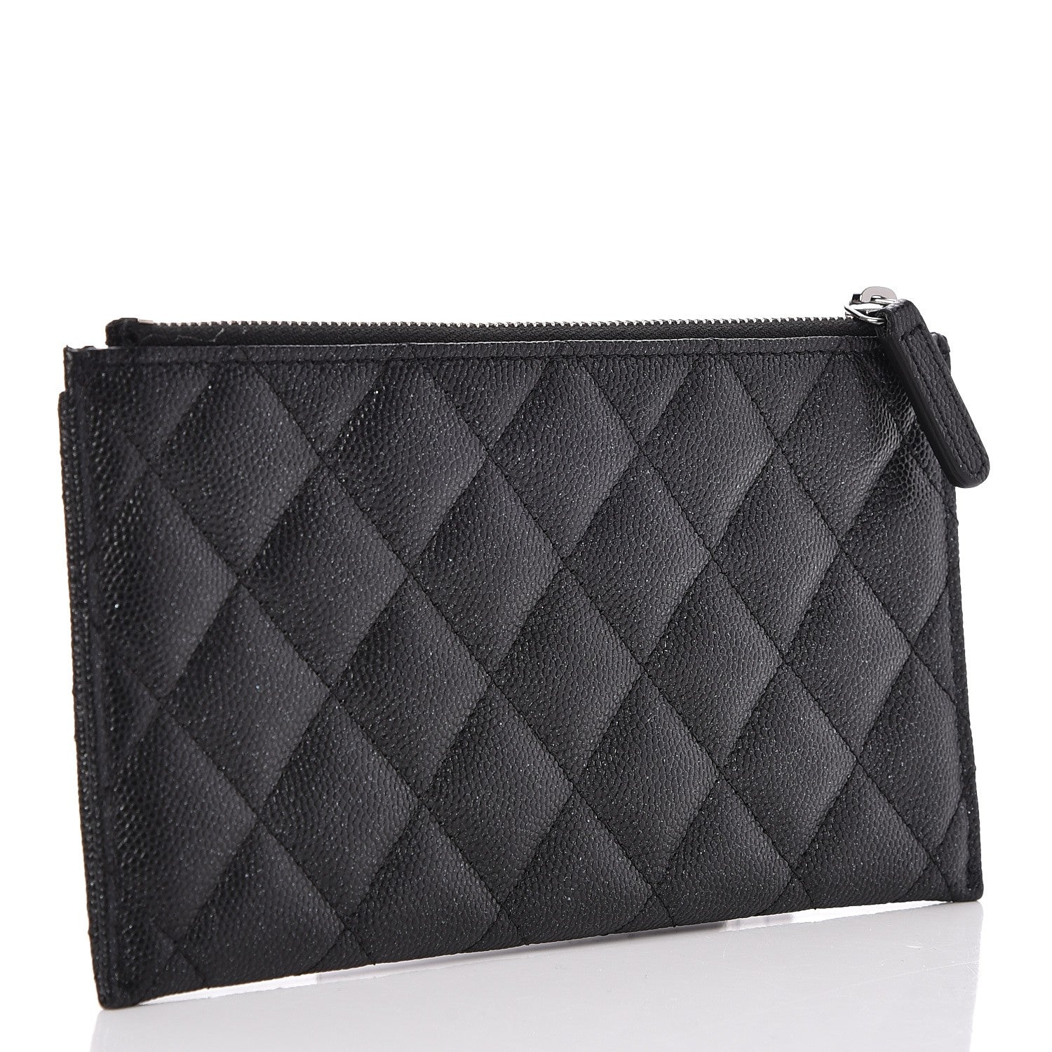 Chanel Iridescent Caviar Quilted Classic Zip Pouch Black 8 of 8