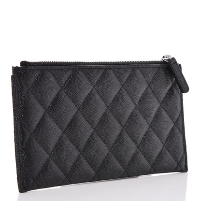 Chanel Iridescent Caviar Quilted Classic Zip Pouch Black 8 of 8