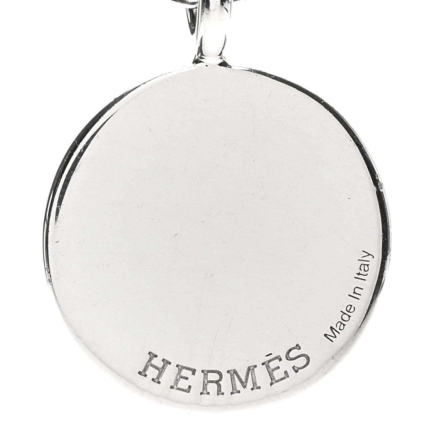 Hermes Sterling Silver Amulettes H Confettis Pendant Necklace 4 of 5