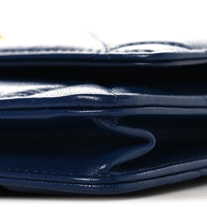 Chanel Lambskin Quilted Chanel 19 Wallet On Chain WOC Blue 11 of 11