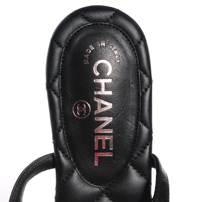 Chanel Calfskin Paris Dallas Quilted Star CC Thong Sandals Black 39.5 7 of 8