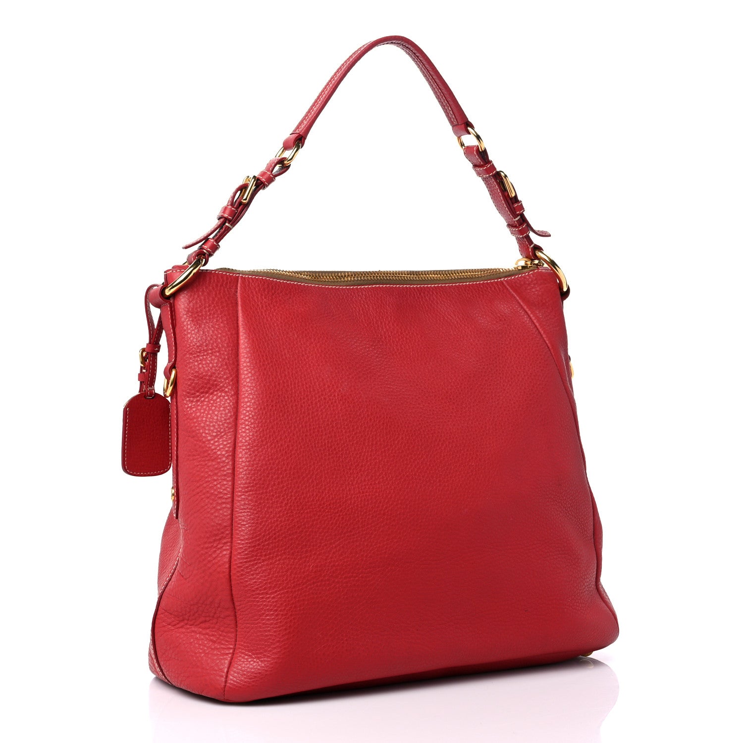 Prada Vitello Phenix Hobo Rosso 3 of 15