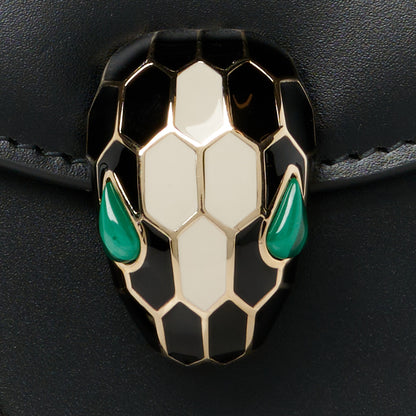 Bulgari Calfskin Serpenti Forever Top Handle Black 9 of 11