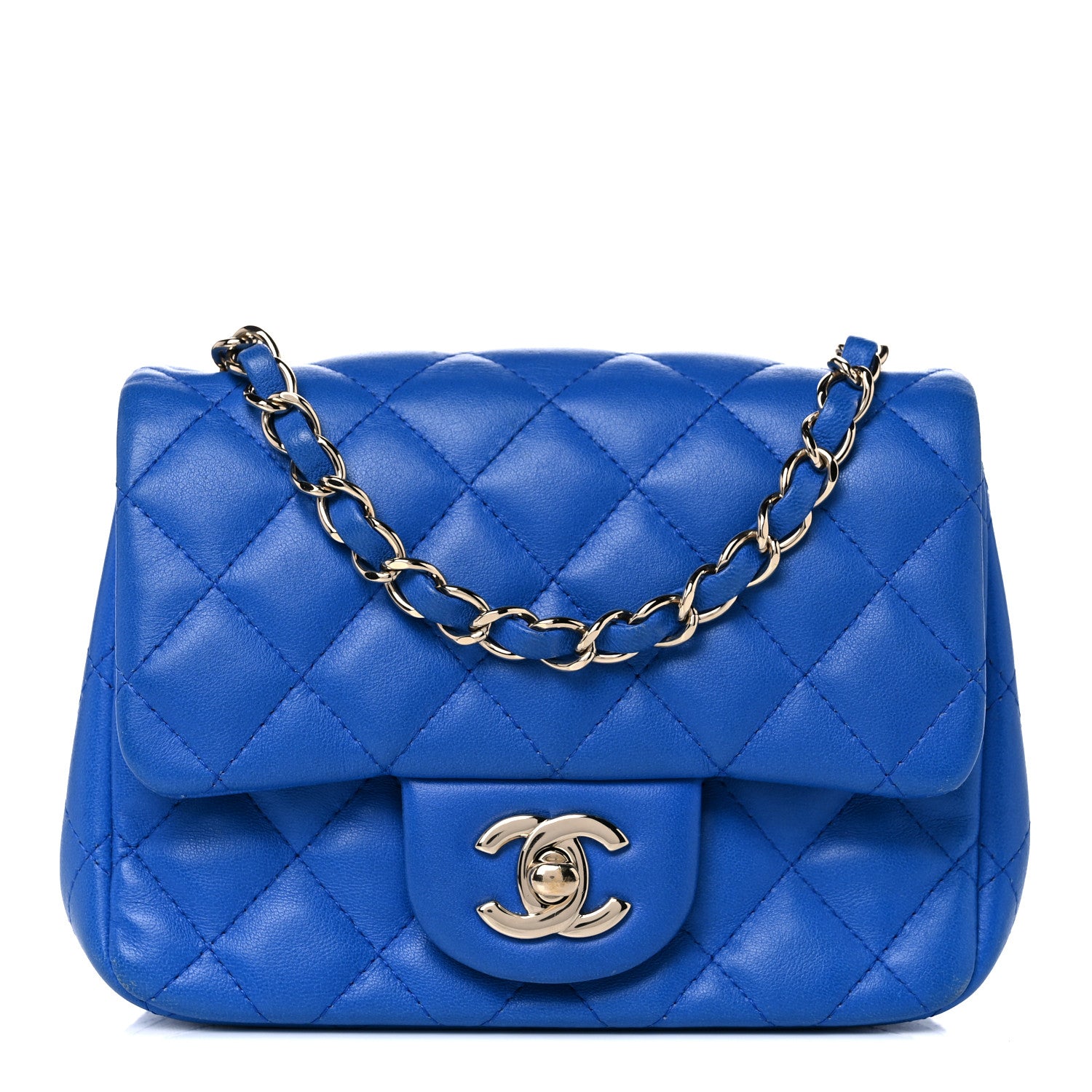 Chanel Lambskin Quilted Mini Square Flap Blue 1 of 19