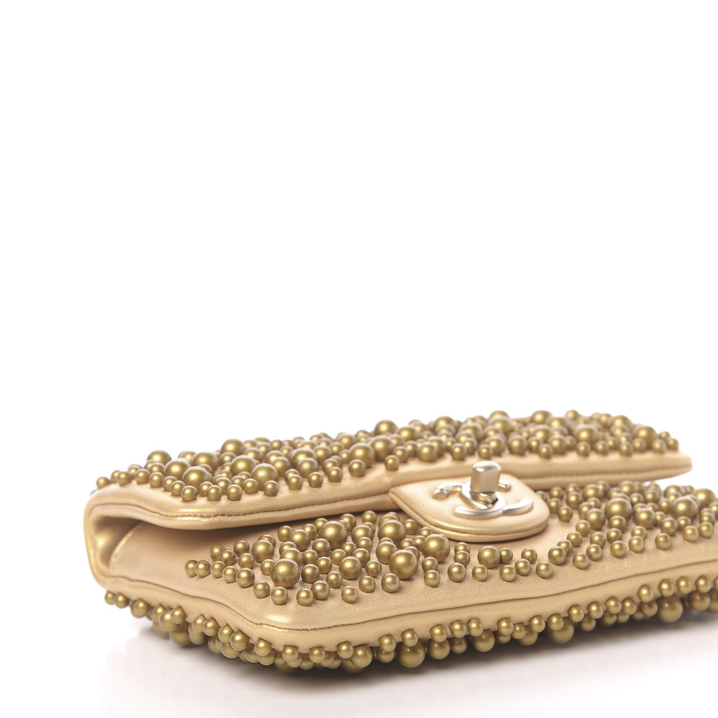 Lambskin Pearls Flap Gold