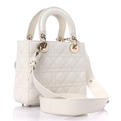 Christian Dior Lambskin Cannage Small Lady Dior White 3 of 9