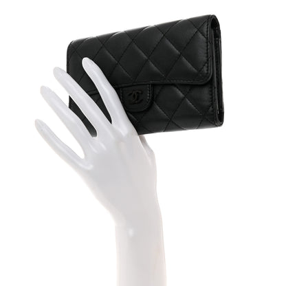 Chanel Lambskin Quilted Medium Flap Wallet So Black 2 of 9