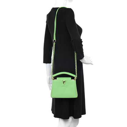 Louis Vuitton Taurillon Mini Capucines Vert Pomme 2 of 11