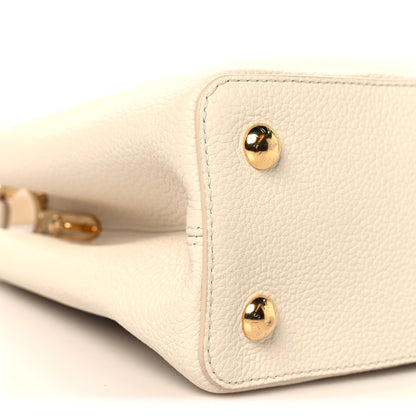 Louis Vuitton Taurillon Capucines MM Cream Plume Yellow 8 of 9