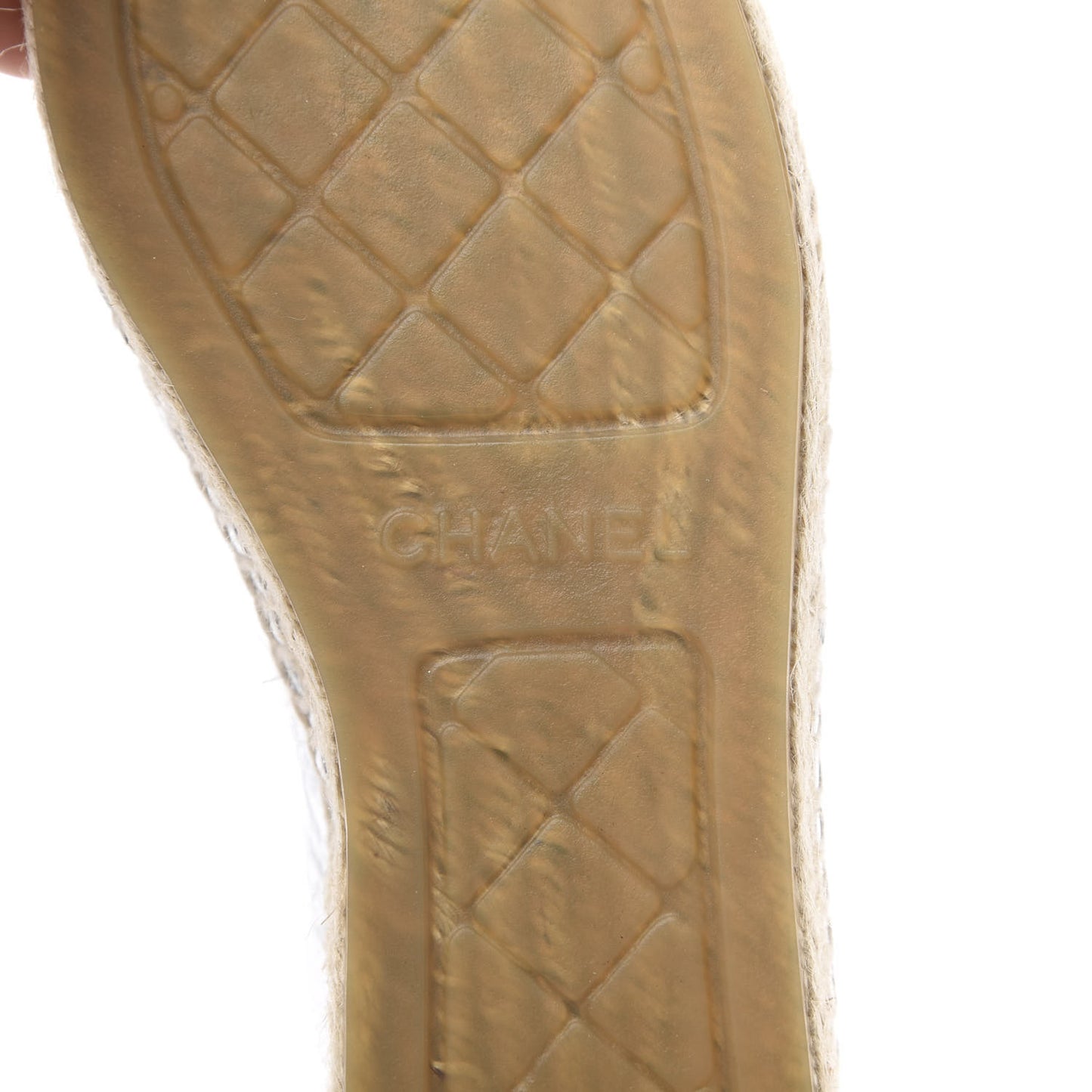 Laminated Goatskin CC Espadrilles 38 Silver