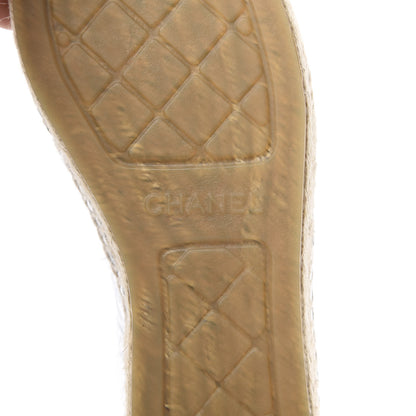 Chanel Laminated Goatskin CC Espadrilles 38 Silver 7 of 10