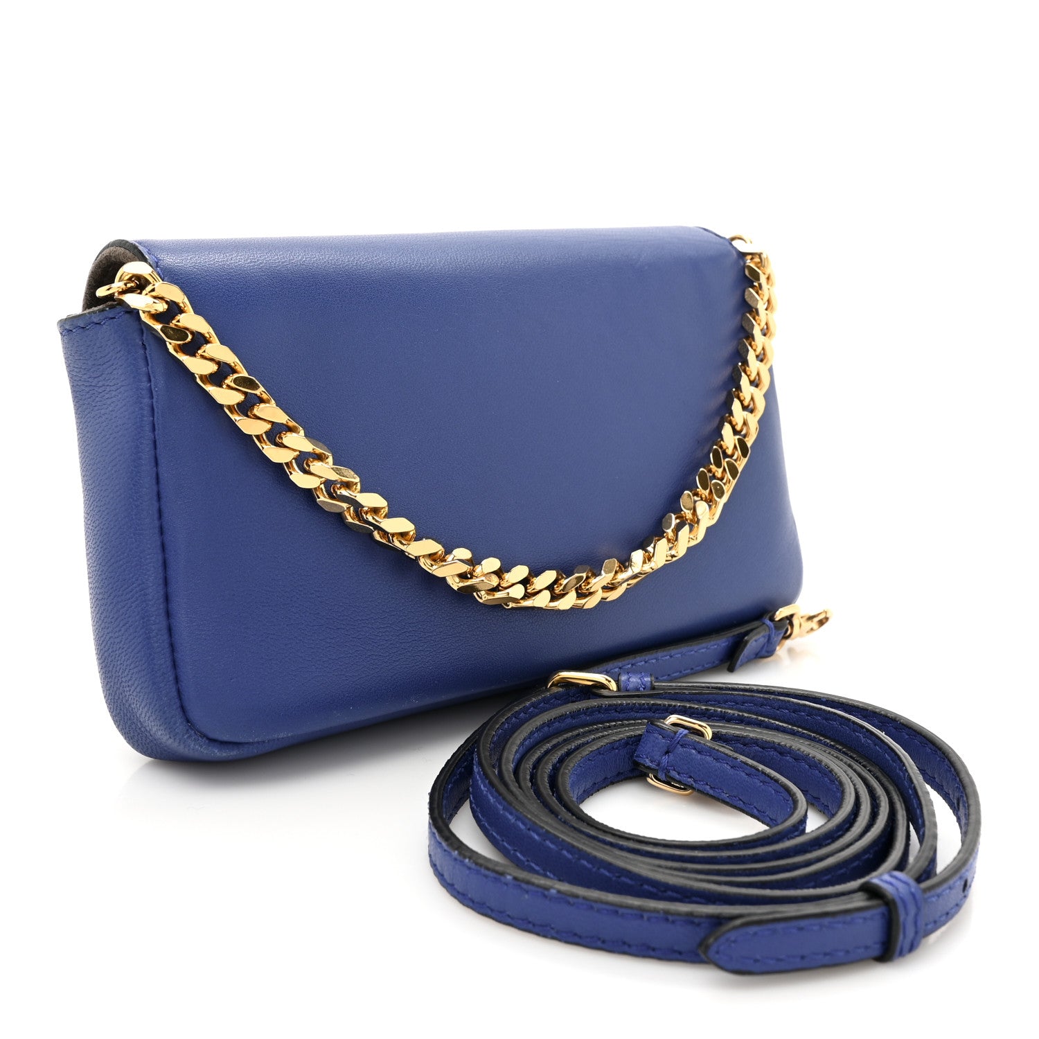 Fendi Shiny Nappa Micro Baguette Blue Neon 3 of 16