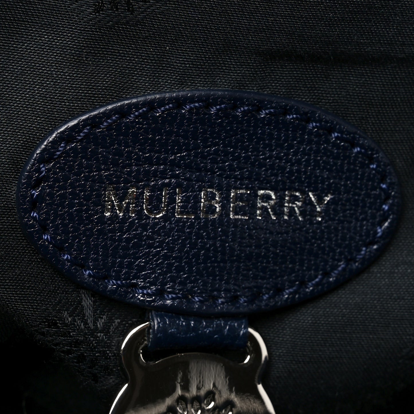 Glossy Goatskin Medium Del Rey Satchel Midnight Blue