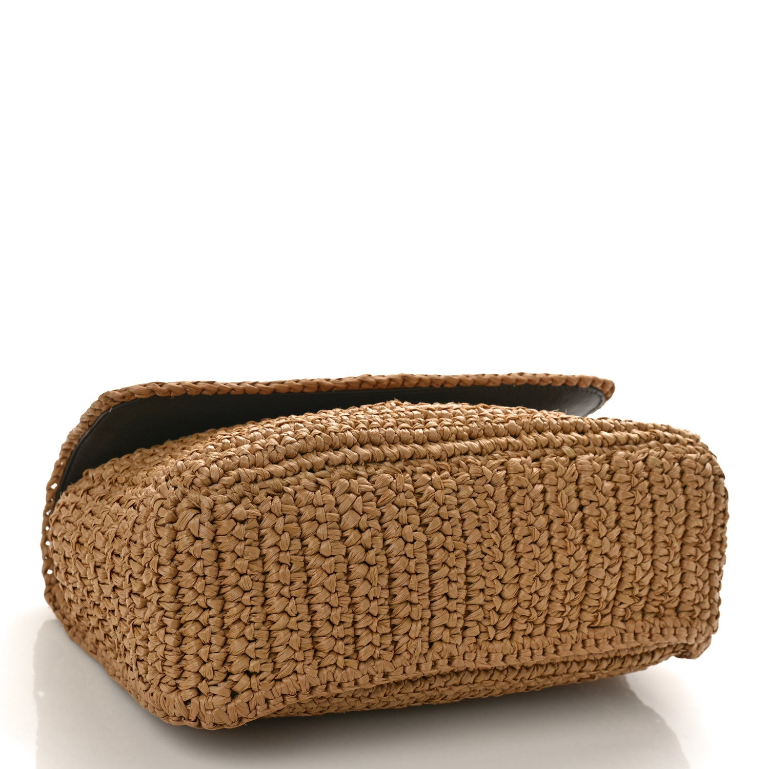 Saint Laurent Raffia Calfskin Monogram Medium Niki Chain Satchel Natural 4 of 9