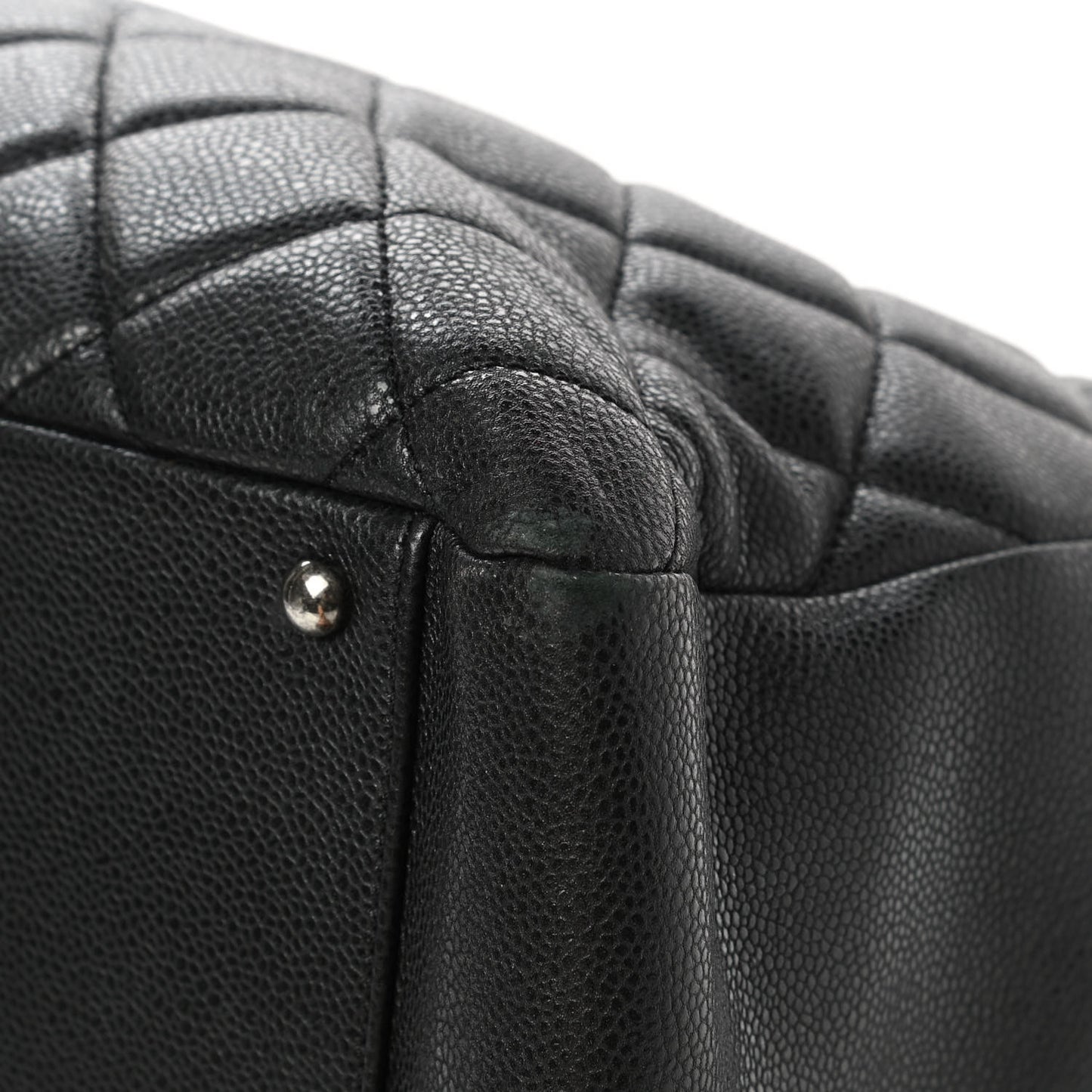 Caviar Quilted XXL Grand Shopping Tote GST Dark Grey
